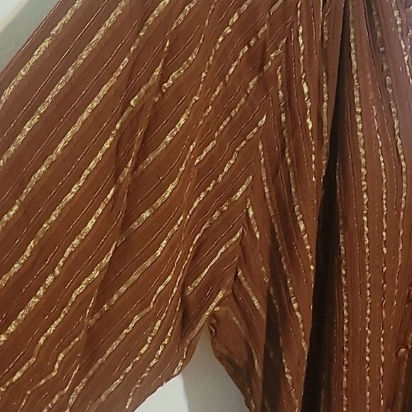 NWT L*Space Vida Button Tassel Tie Brown Gold Rare Color Dress Women's Small - Picture 7 of 11